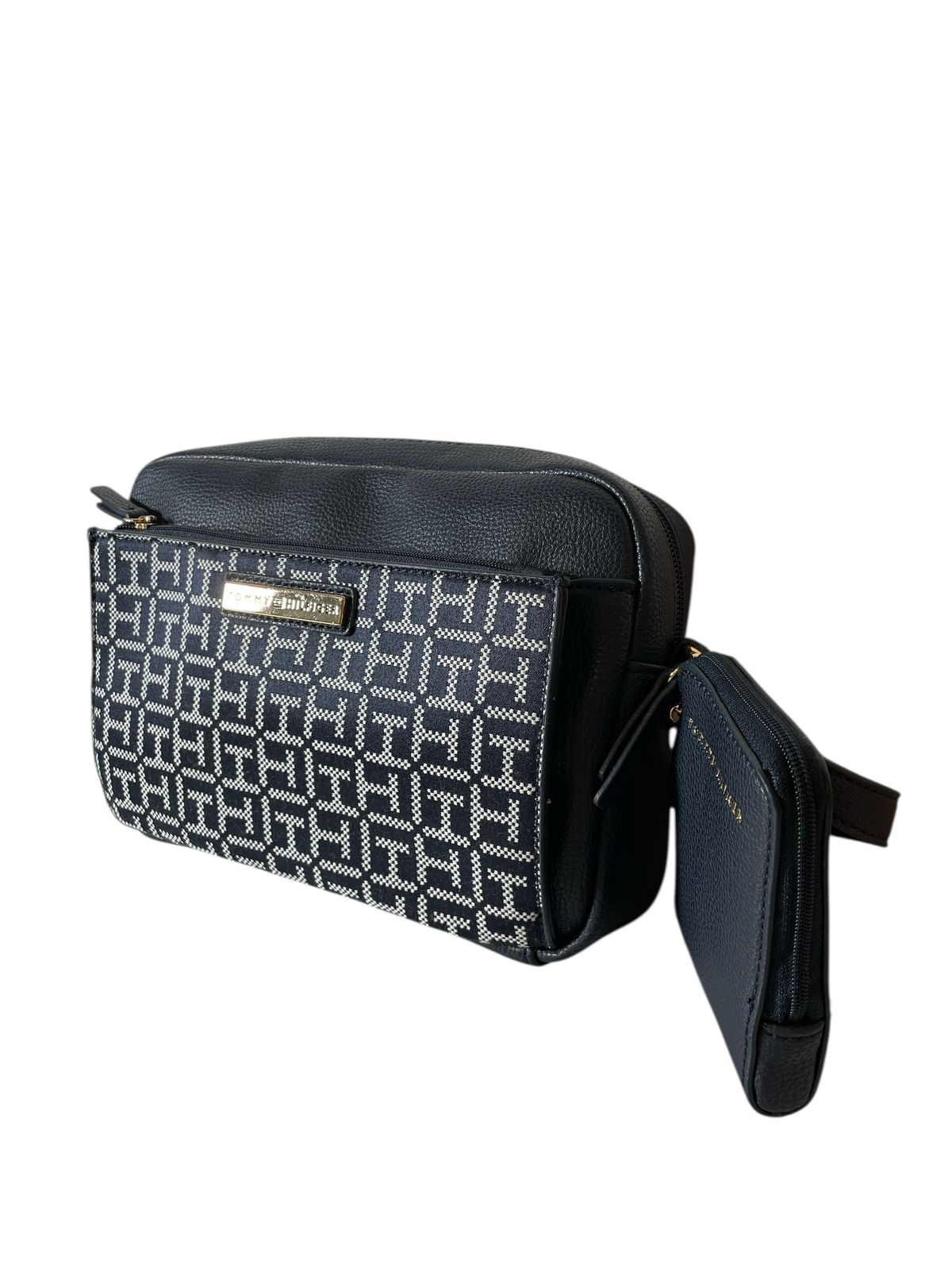 Bolso Tommy Hilfiger Black Monogram + Monedero | Doble Compartimento