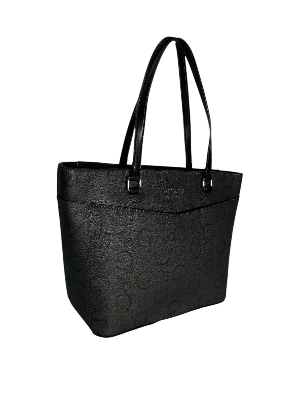 Bolsa Guess Negra con Monograma Grabado