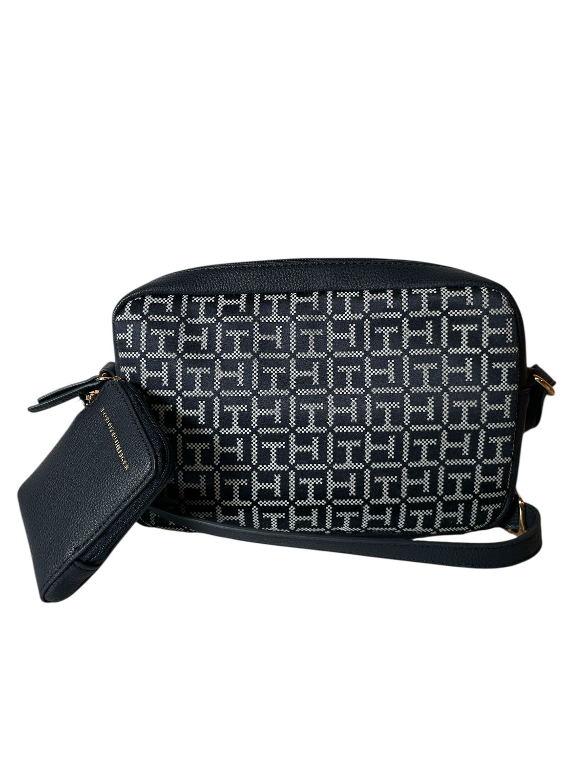 Bolso Tommy Hilfiger Black Monogram + Monedero | Doble Compartimento