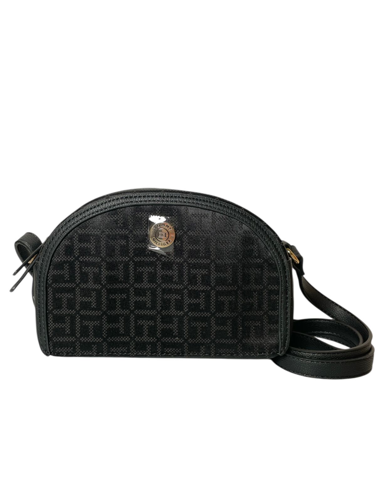 Bolsa Tommy Hilfiger Negra Domo Monograma | Crossbody Original