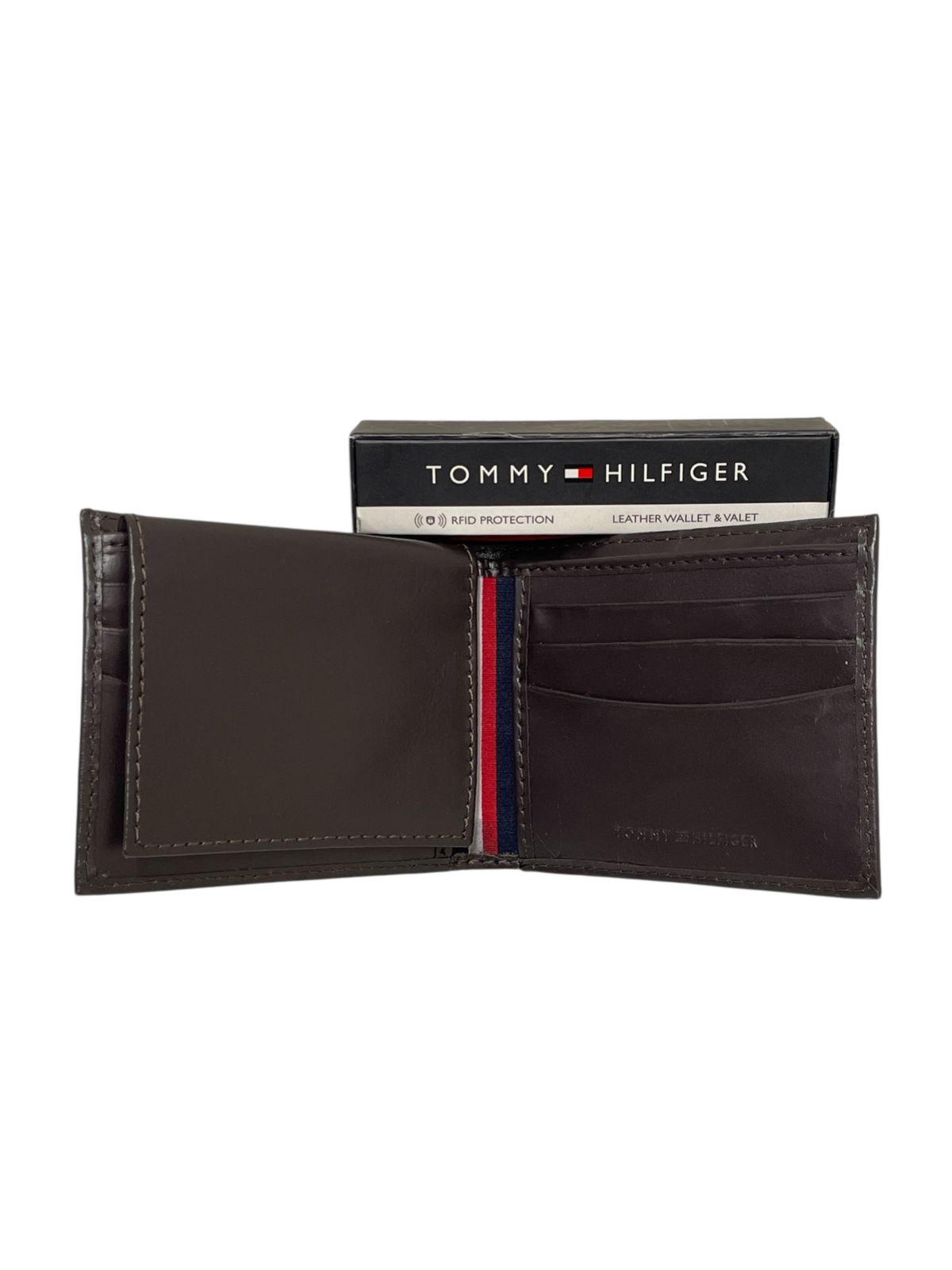 Cartera Tommy Hilfiger cafe de piel para hombre