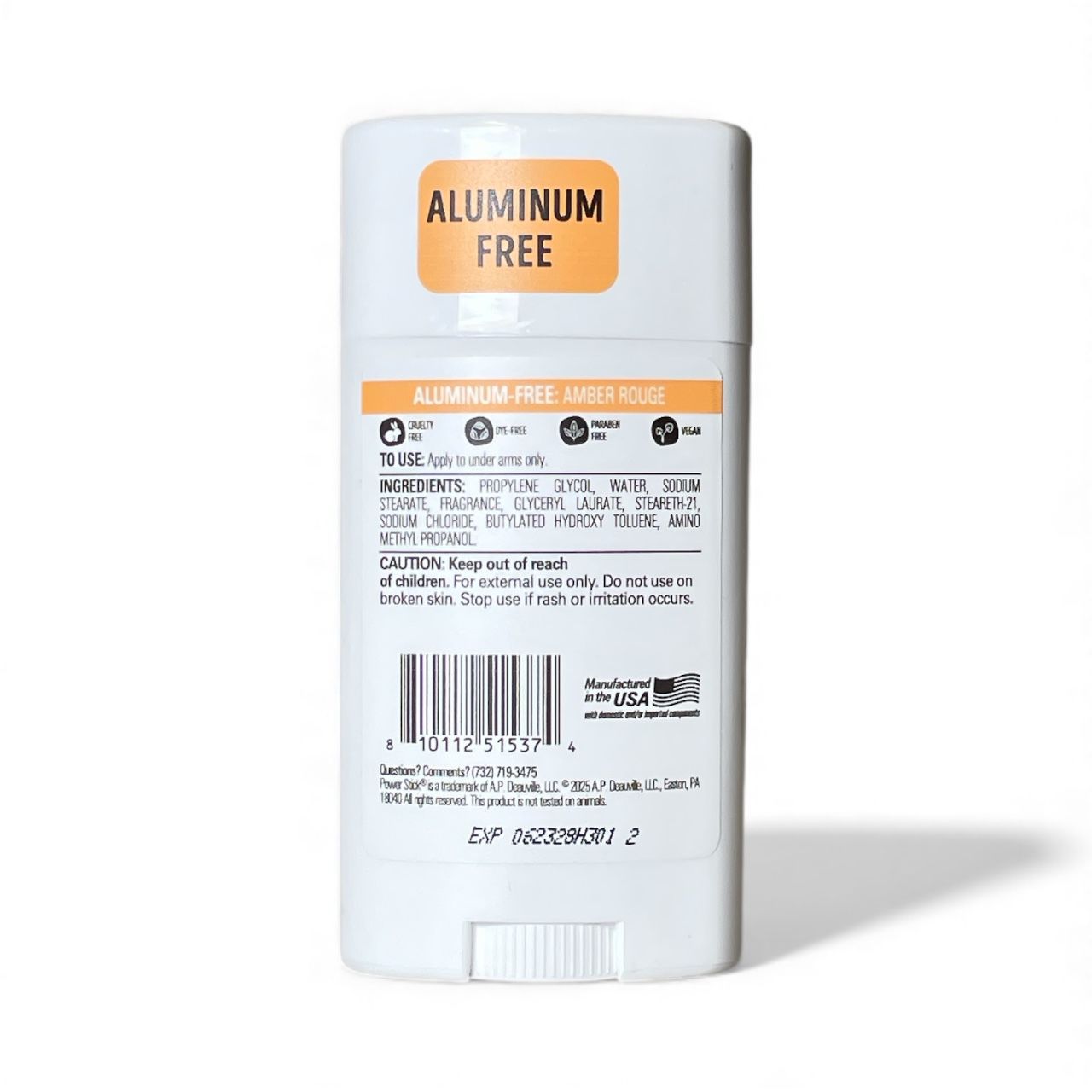 Desodorante Sin Aluminio Power Stick — Aromas Brazilian Mist & Amber Rouge