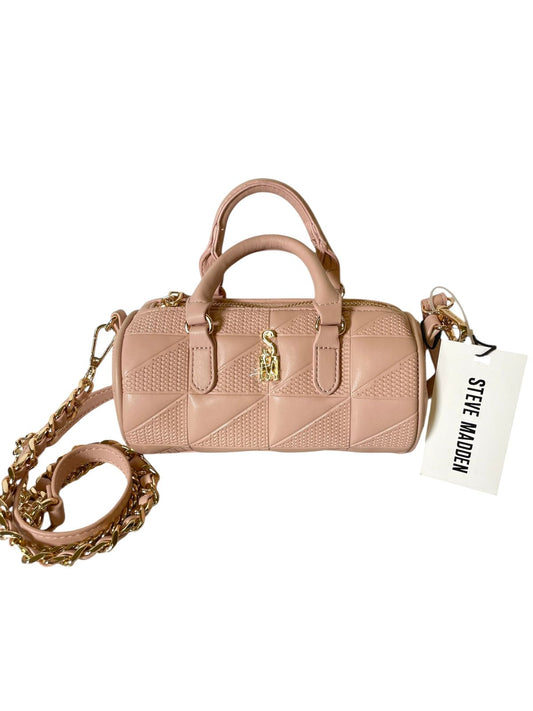 Bolsa Steve Madden Satchel Nude con Textura Geométrica - Elegancia Atemporal